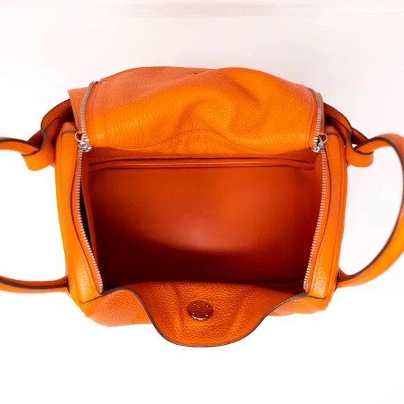 Hermes Clemence Lindy 30 Bag Feu PHW - Picture 11 of 11